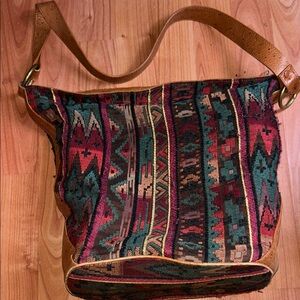 LAUREN ALEXANDER Bohemian Multicolor Patterned Shoulder Bag